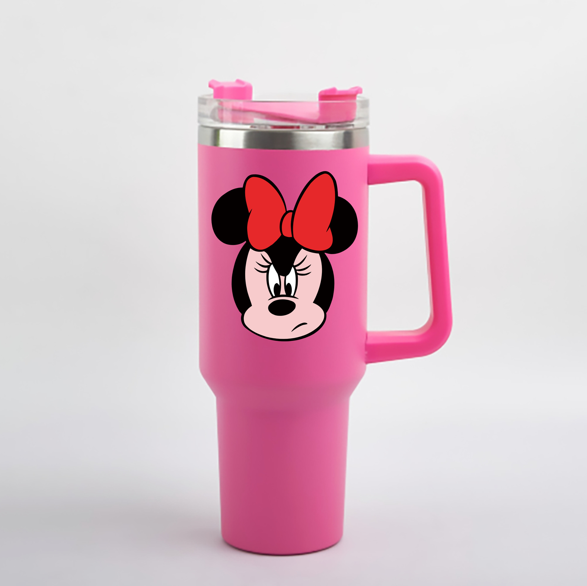 （画像用） ミッキーマウス Mickey Mouse 1200mL車用タンブラー - クリスタルステッカー（プラスチックストロー付き）